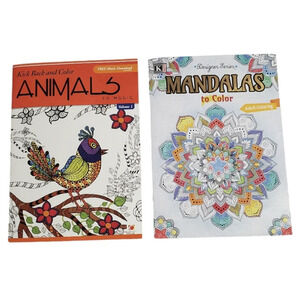 NEW Kappa Landoll Mandalas/Animals Adult Coloring Activity Books Bundle 2